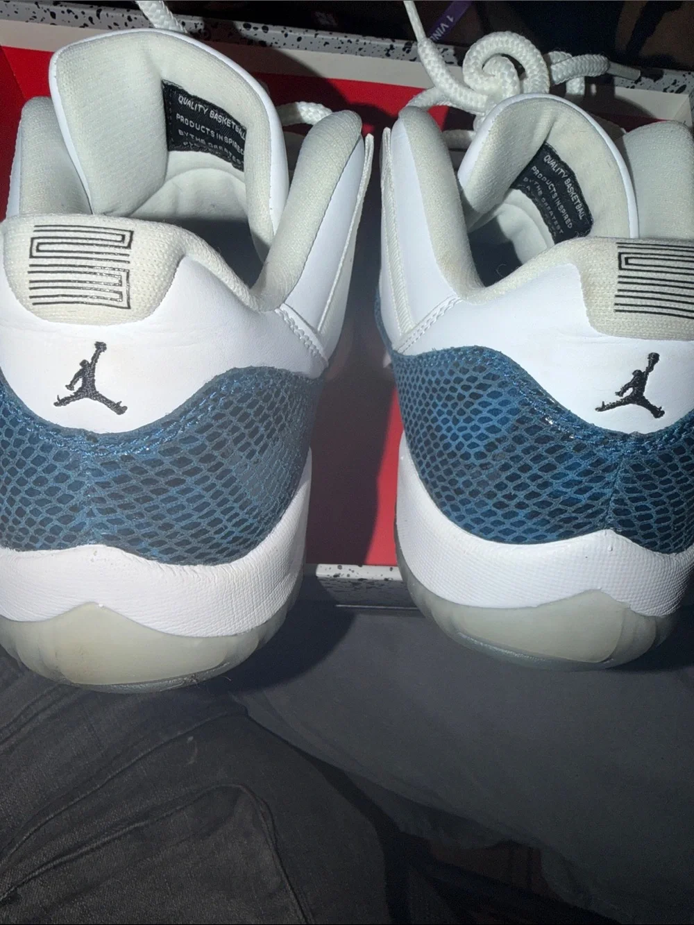 Men’s White and Blue Jordan 11 lows